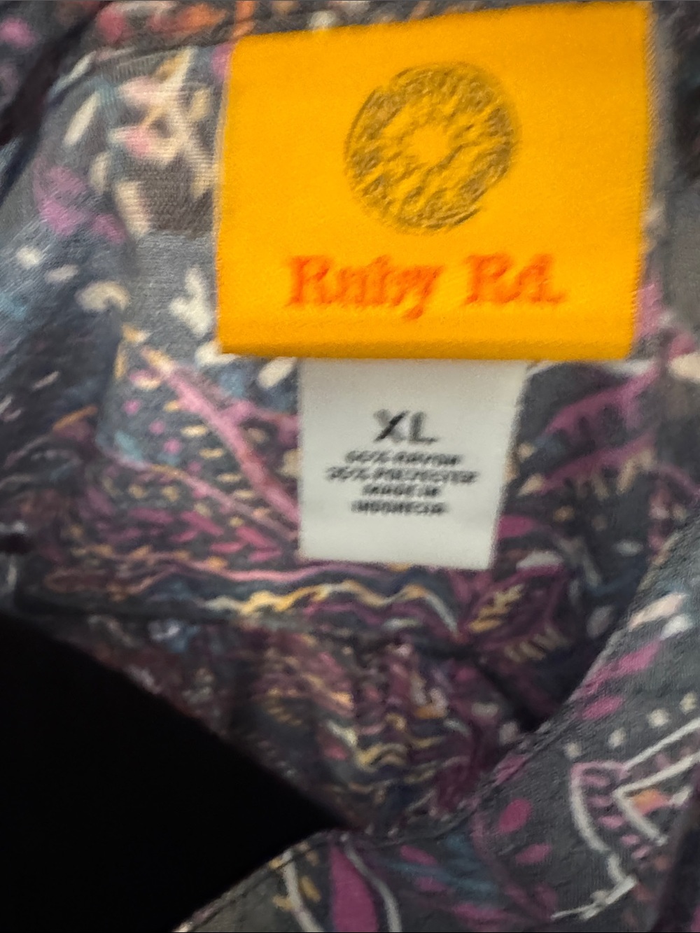 Ruby Rd. Gray Multicolor Paisley Button-Front Tunic - Picture 2 of 7
